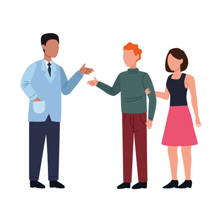 Family Doctor and Patient Coupleのイラスト素材