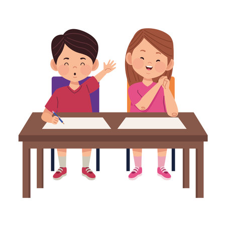 Students Drawing in Class Iconのイラスト素材