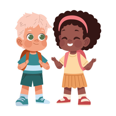 Students Talking Happyのイラスト素材