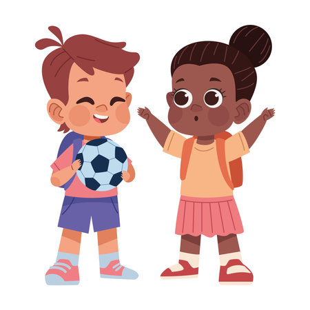 Students Talking Soccerのイラスト素材