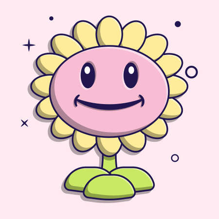 Cute baseball cartoon logo illustrationのイラスト素材