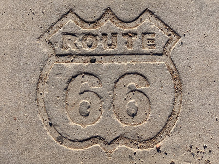 Route 66 concrete marker