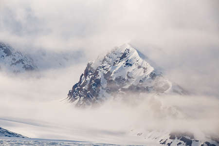 Beautiful snowy mountains in Antarctica. Beautiful winter landscape of Antarctica.の写真素材