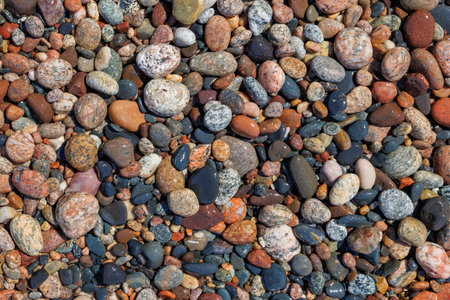 Colorful pebbles on the beach. Background, texture.