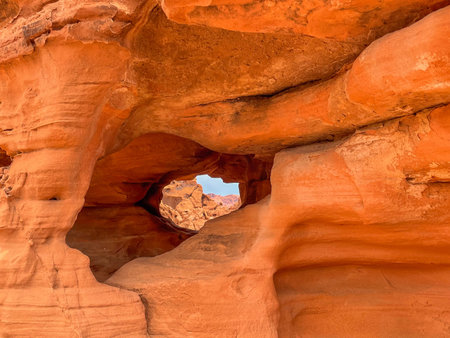 Wadi Rum desert in Jordan. Beautiful sandstone formations in the desert.の写真素材