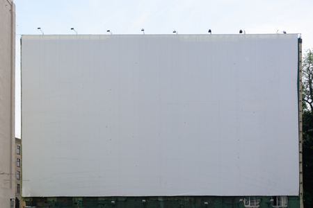 Blank billboard isolated on white background for your advertisementの写真素材
