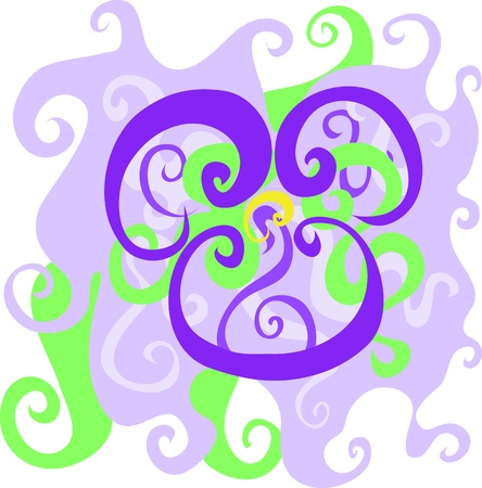 Abstract stylized design of violet flowerのイラスト素材