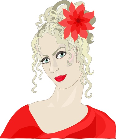 Beautiful blonde stylish young womanのイラスト素材