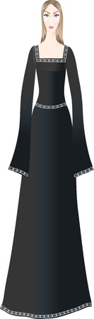 Beautiful girl in elegant dressのイラスト素材