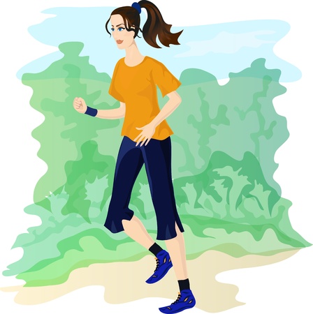 Sporty jogging girl. のイラスト素材