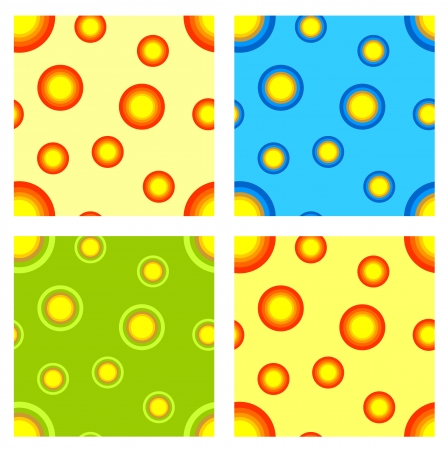 seamless pattern set  Colorful bright circles  Different variantsのイラスト素材