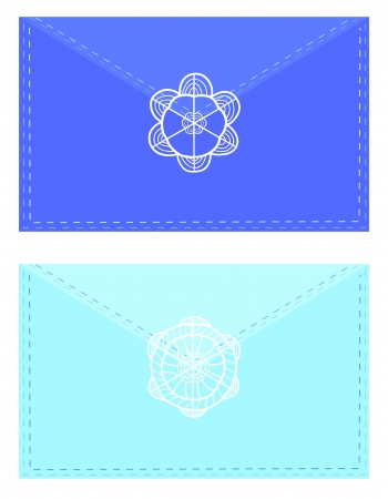 Decorative envelopes sealed with artistic snowflake stampのイラスト素材