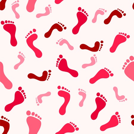 Foot imprint seamless pattern. Brown and beige tints.のイラスト素材