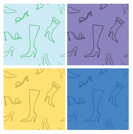 Shoes seamless pattern set fashionableのイラスト素材