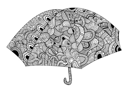 Black and white umbrellaのイラスト素材