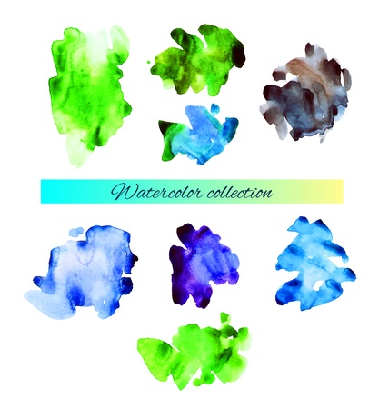 Artistic watercolor setのイラスト素材
