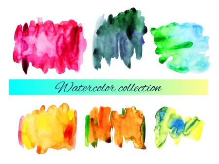 watercolor splashes collectionのイラスト素材
