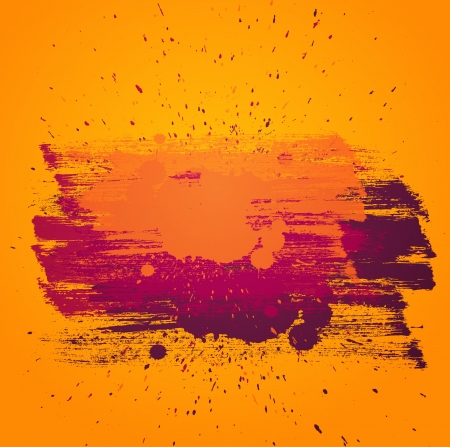 Colorful vector background with artictic paint strokes. Yellow, orange and purple colorsのイラスト素材
