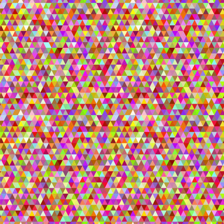 Colorful random triangles abstract vector seamless pattern