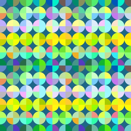 Abstract colorful mosaic circles vector seamless pattern.のイラスト素材