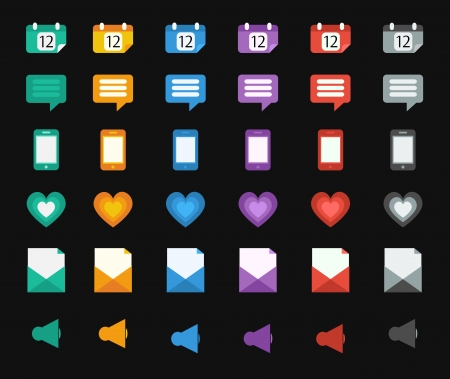 Set of vector flat design iconsのイラスト素材