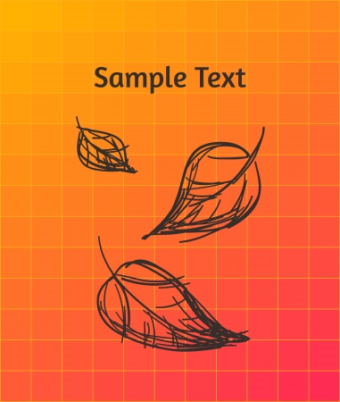 Vector background. Artistic leaves sketch and modern geometric colorful designのイラスト素材