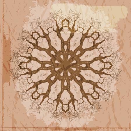 Abstract vector background with round ornament resembling treeのイラスト素材
