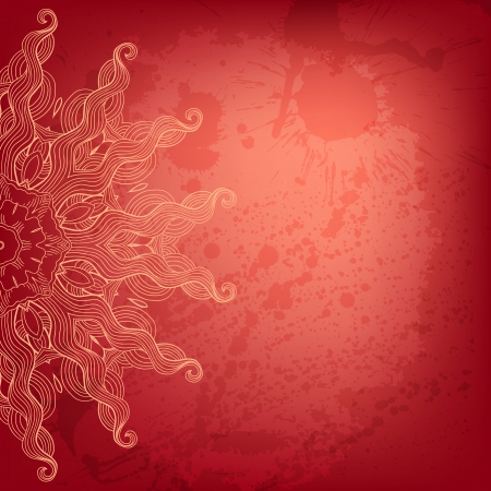 Colorful red vector arabesque background for Your designのイラスト素材