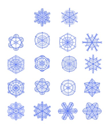 Set of vector hand drawn snowflakes for Your designのイラスト素材