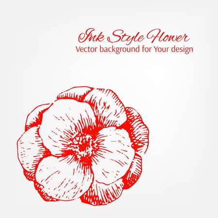 Elegant white and red floral cardのイラスト素材