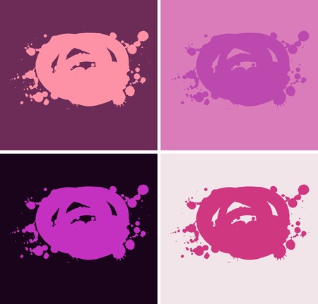 Abstract paint vector banner setのイラスト素材