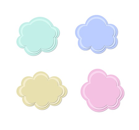 Set of textured vector cloudsのイラスト素材