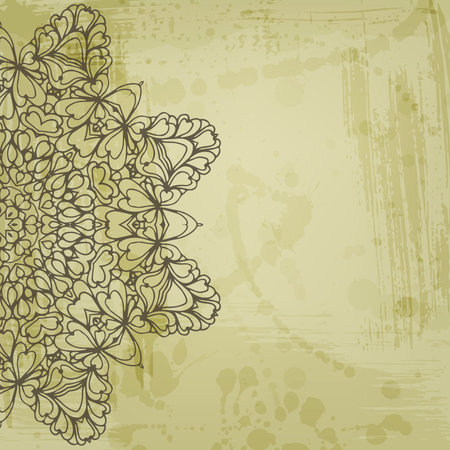 Artistic abstract vector background with round ornamentのイラスト素材