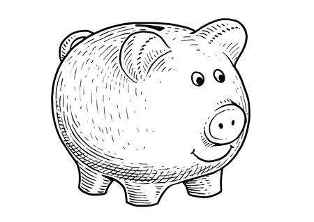 Piggy bank illustrationのイラスト素材