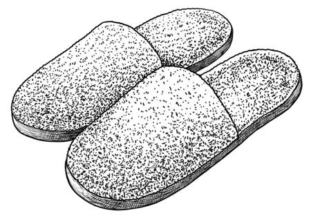 House slipper on whiteのイラスト素材