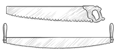 Saw illustration, drawing, engraving, ink, line art, vectorのイラスト素材