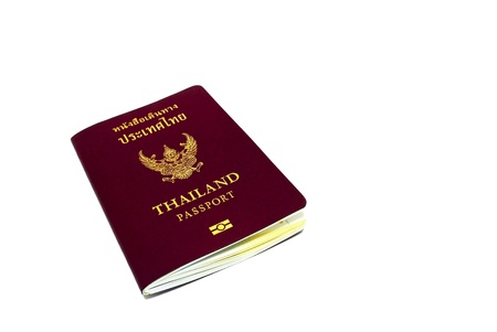 Thailand passport isolated on white backgroundの写真素材
