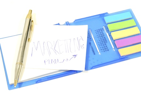 Business marketing strategy concept,  strategy on memo stick notes photoの写真素材