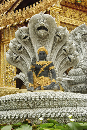 Buddha stone in temple sanpiyanglong in Lamphun Thailand