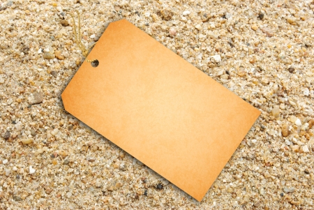 Sale Tag On Sand Textureの写真素材