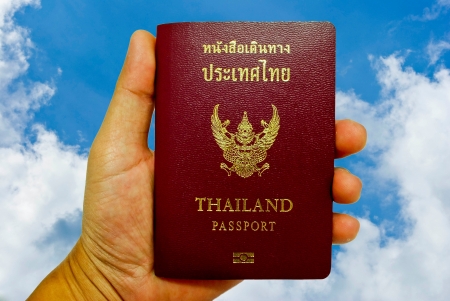 hand and passportの写真素材
