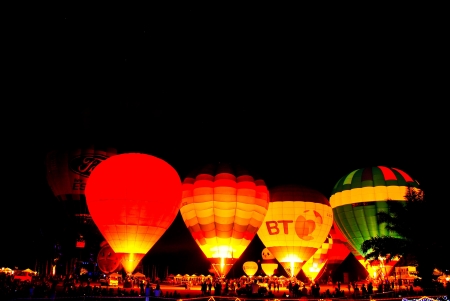 The balloon at night , Thailandのeditorial素材