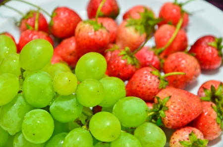 Strawberry and grape の写真素材