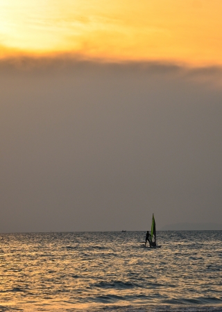 Wind Surfers On The Oceanの写真素材