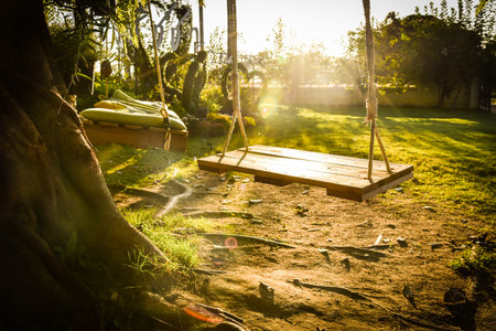 Playground swingの写真素材