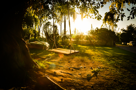 Playground swingの写真素材