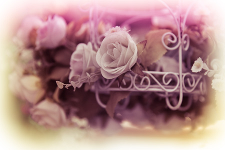 Vintage rose of artificial flowersの写真素材