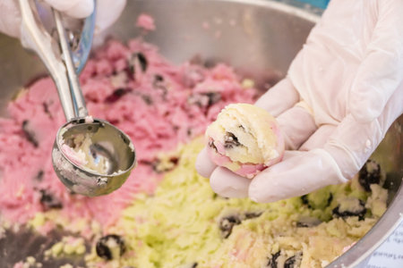 Cookies ice cream Homemade.の写真素材