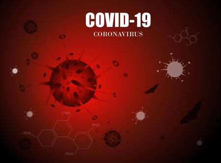 Coronavirus disease COVID-19 infection medical. Respiratory influenza covid virus cells. New official name for Coronavirus disease named COVID-19, vector illustrationのイラスト素材
