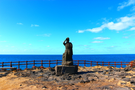 It is a marine statue on Jeju coast.のeditorial素材
